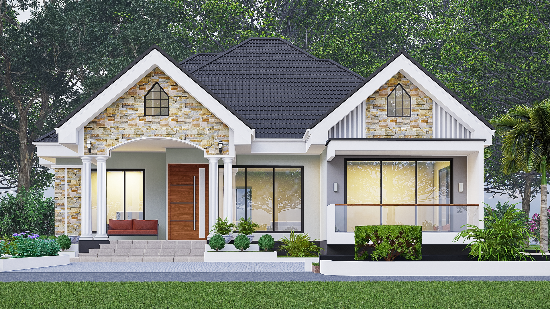 House Plan ID-33419, 4 bedrooms, 4500+2800 bricks and 173 corrugated | System 360