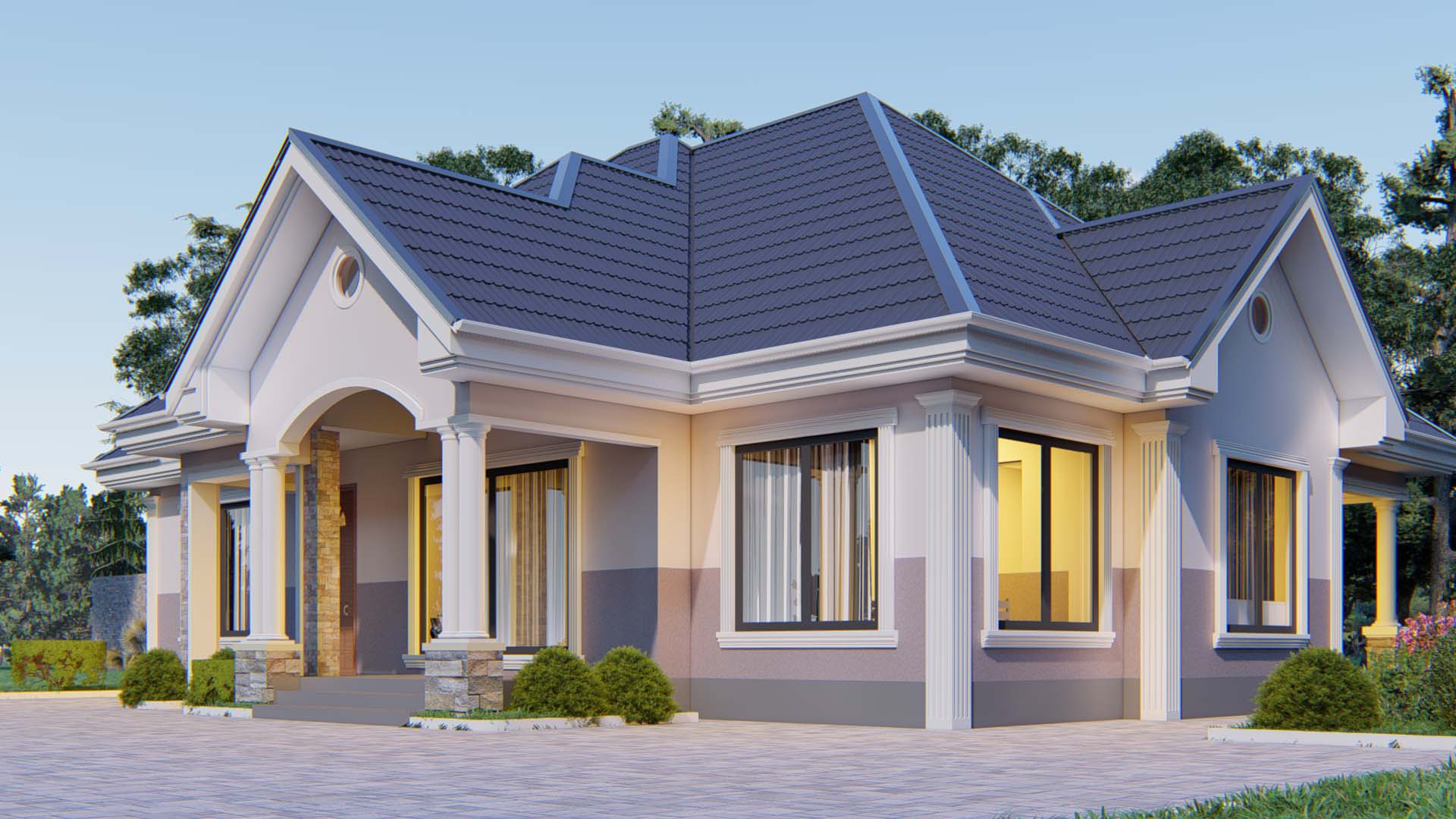 House Plan ID-28086, 3 bedrooms, bricks and corrugated | makazi.network