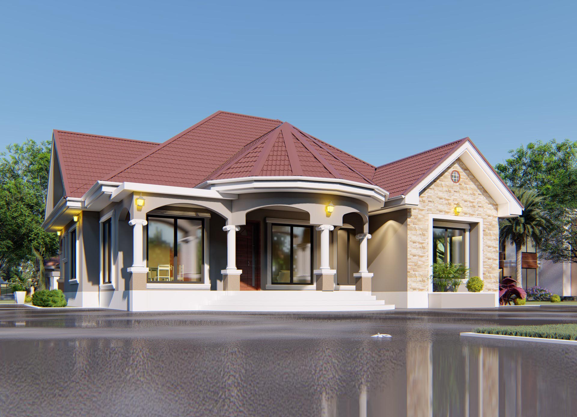 House Plan ID-20992, 4 bedrooms, 3741+1860 bricks and 144 corrugated | System 360