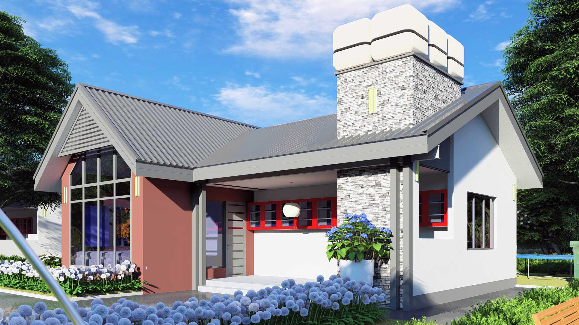 House Plan ID-13098, 3 bedrooms, 1796+726 bricks and 76 corrugated | System 360