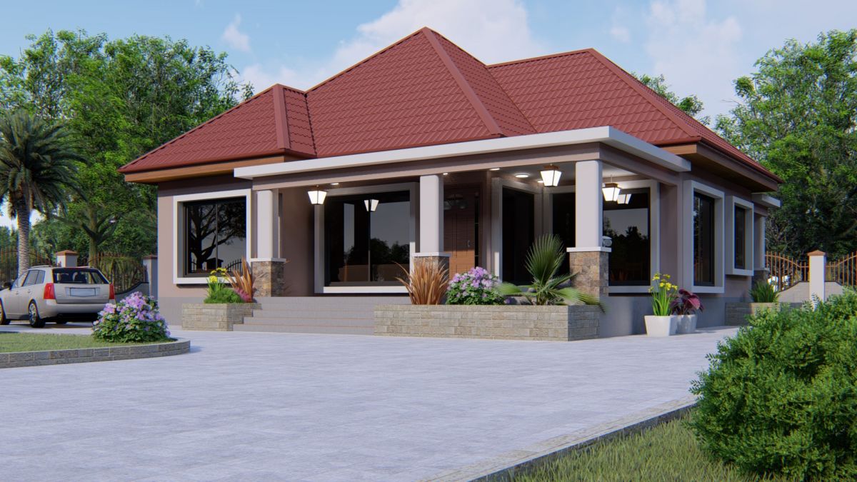 House Plan ID-16451, 3 bedrooms, 2596+1291 bricks and 100 corrugated | System 360