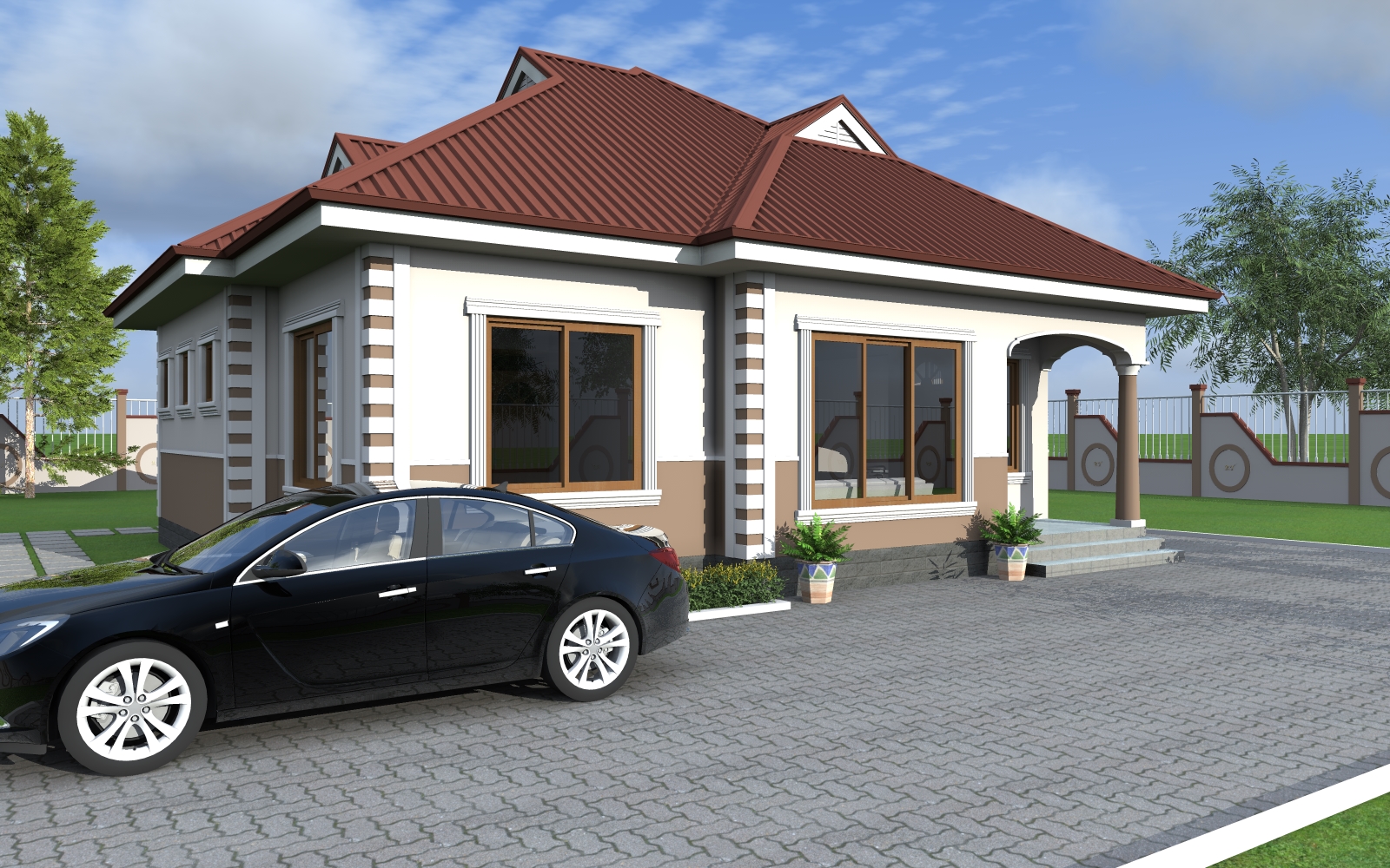 House Plan ID-17589, 3 bedrooms, 2309+1148 bricks and 89 corrugated | System 360